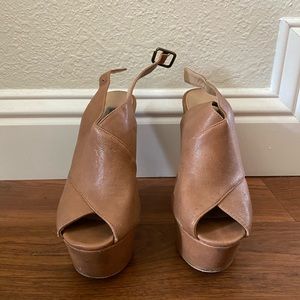 Steve Madden Nude Platform Wedges
